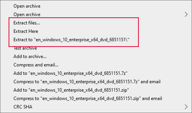 extract an ISO file using 7-Zip