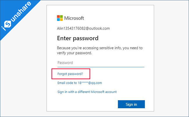 click on forgot password