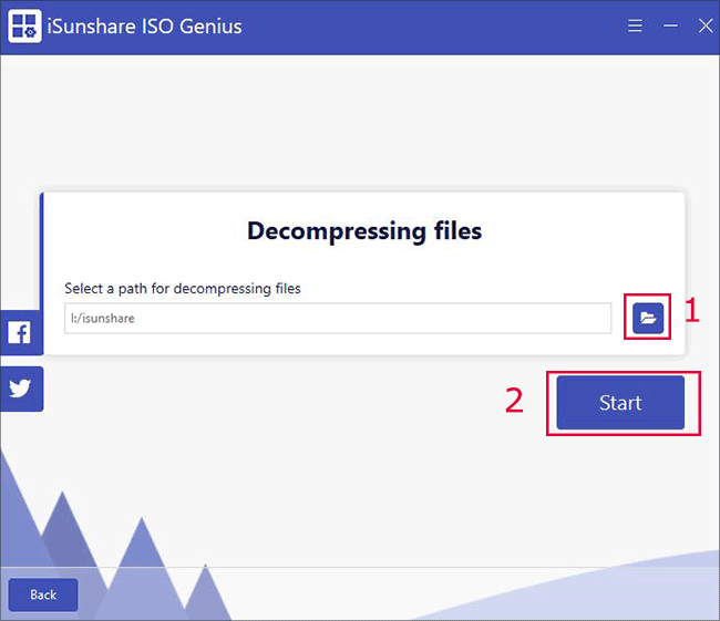 select a path for decompressing