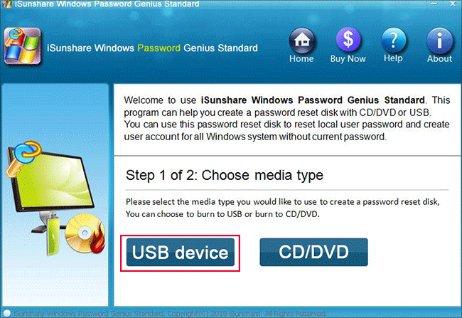 select USB device