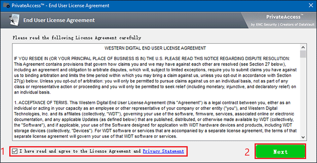 check license agreement