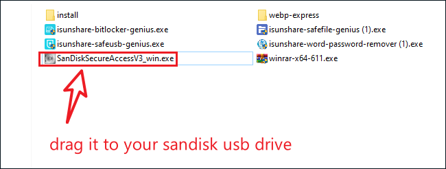 drag exe file to usb drive