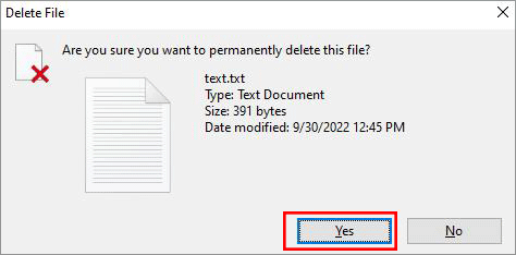 permanently delete this file