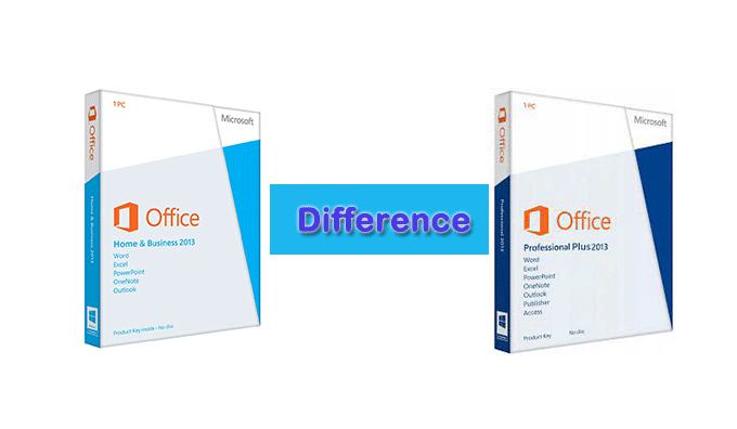 Difference Between Office Home and Business 2013 and Office Professional  Plus 2013