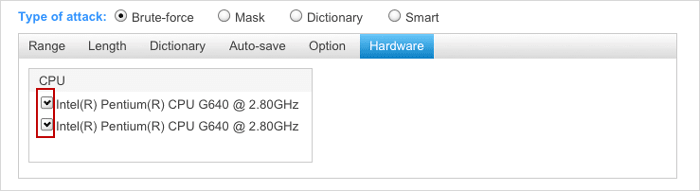 Wählen Sie alle CPUs aus