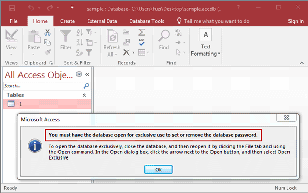 fail to encrypt or decrypt access 2007-2016 database