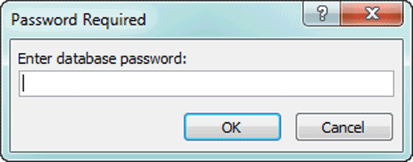 enter password to open encrypted access database