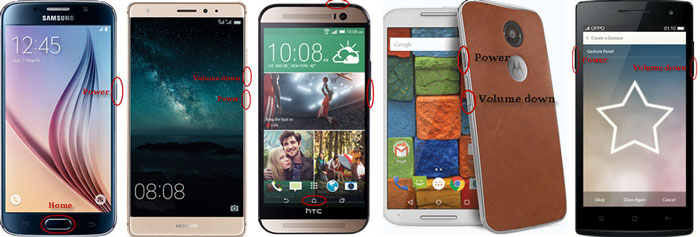 take screenshots on Android Samsung Huawei HTC etc