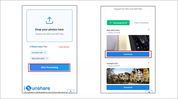 convert HEIC and download
