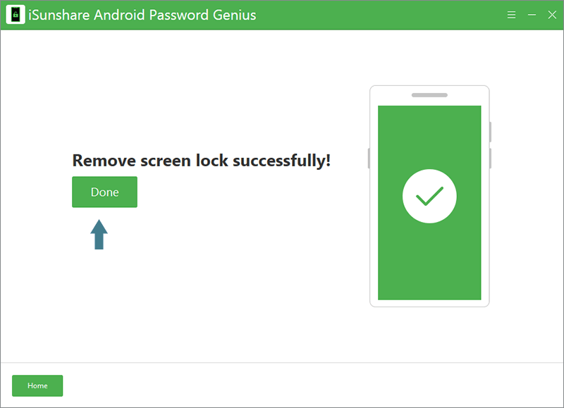 remove screen lock successfully