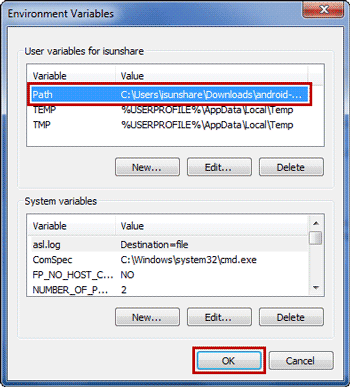 successfully create adb path environment variable