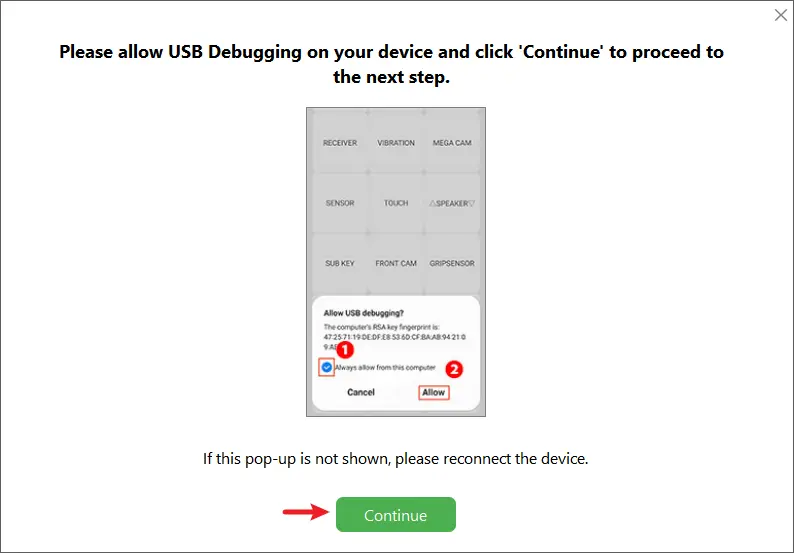 enable usb debugging