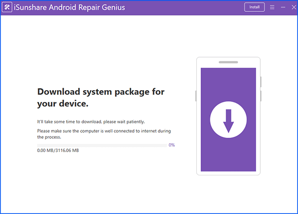 downloading system package for the device