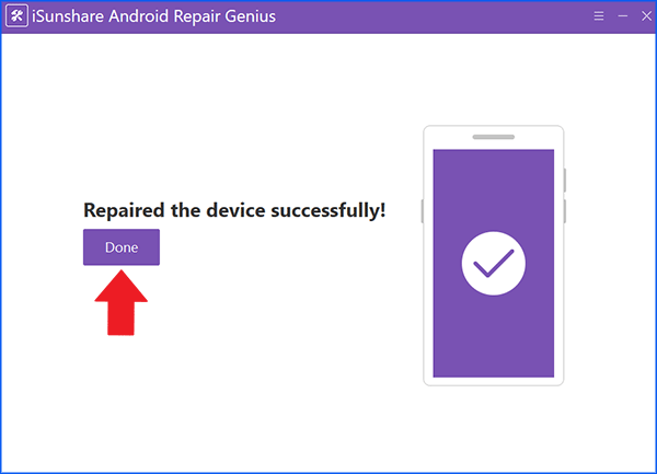 successfully repair the android device 