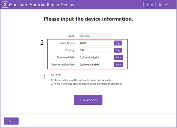 input device information