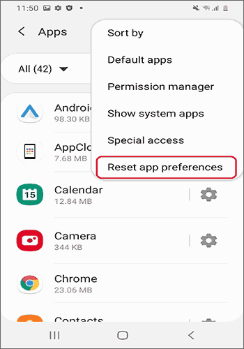 reset app preferences