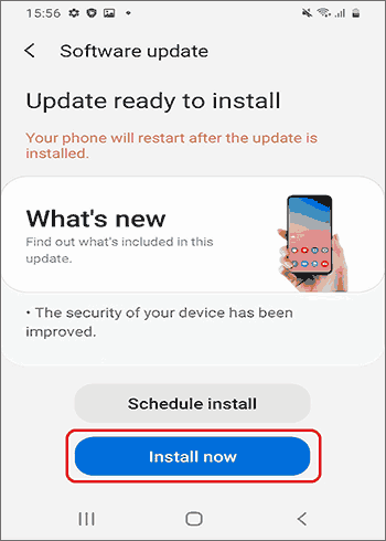 software update install now