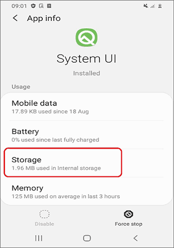 storage of system ui