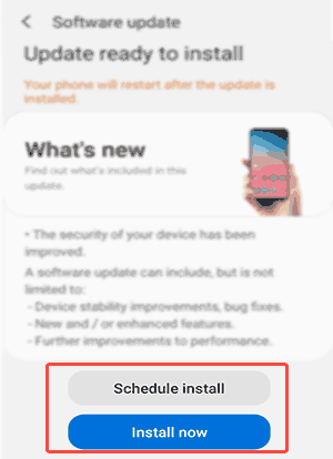 schedule install