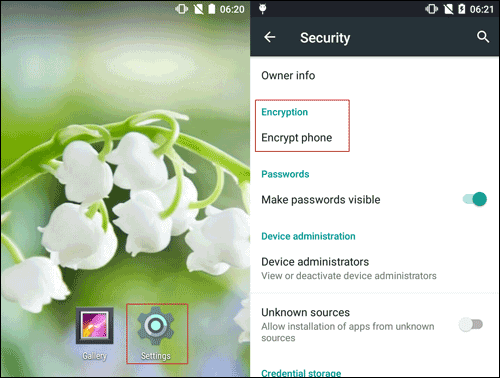 encrypt android phone