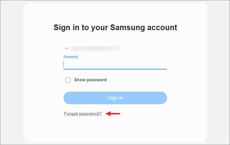 click forgot password button