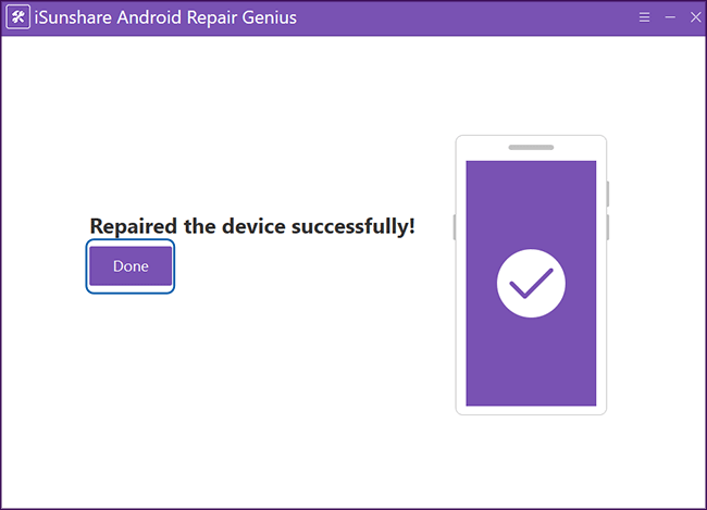 repair the android device successfully