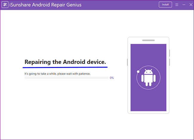 wait for repairing the android device