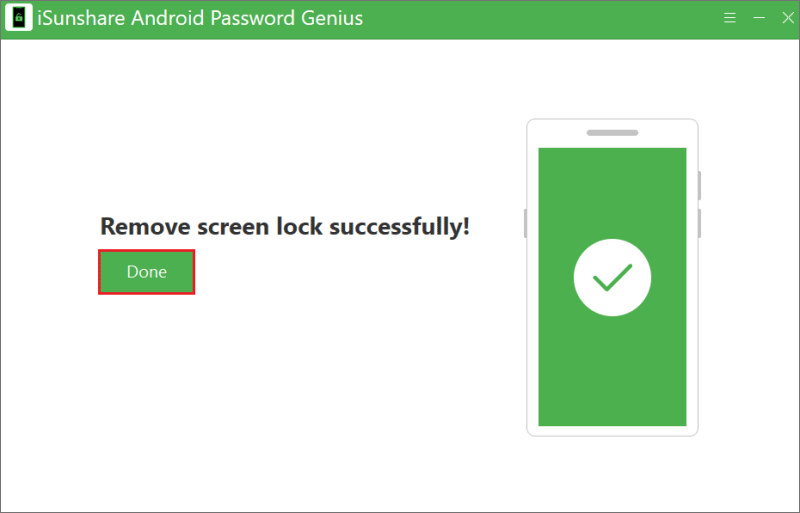 remove screen lock successfully