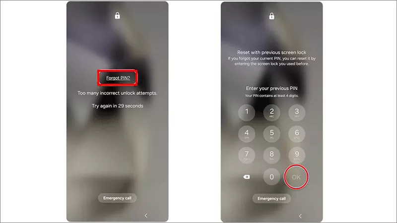 tap Forgot PIN