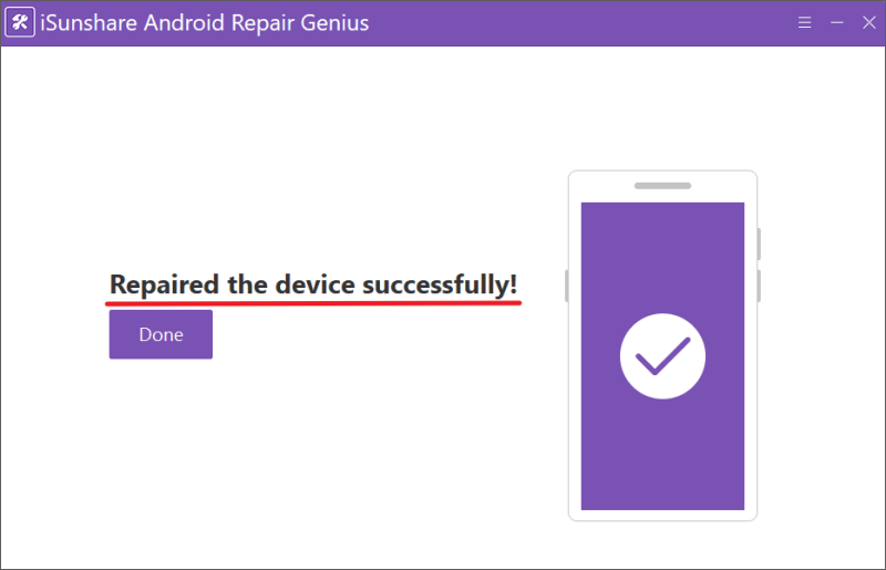 repaired the device successfully