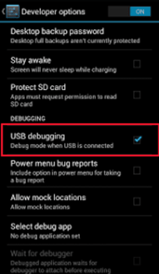 click usb debugging