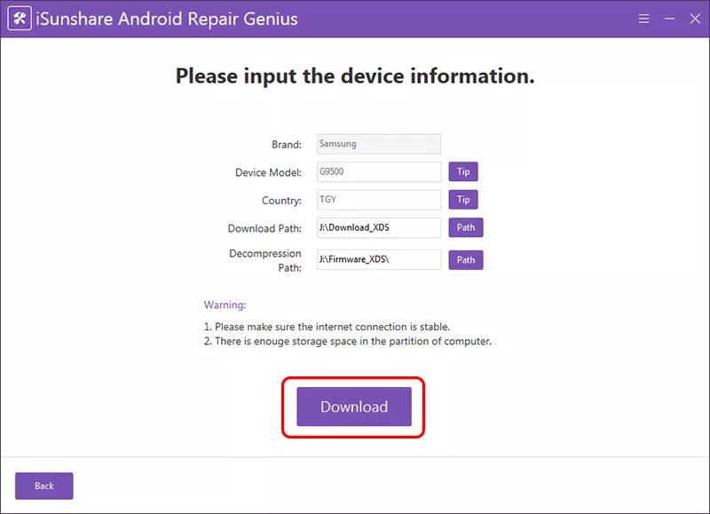 click Download