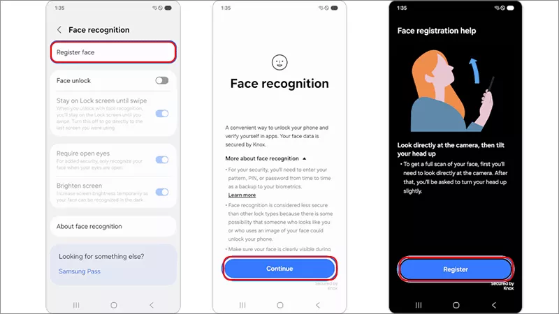 register your face data