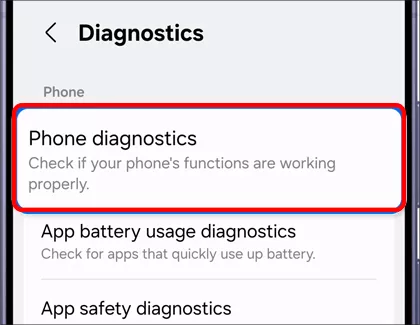 run phone diagnostics