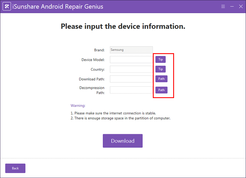 input device information