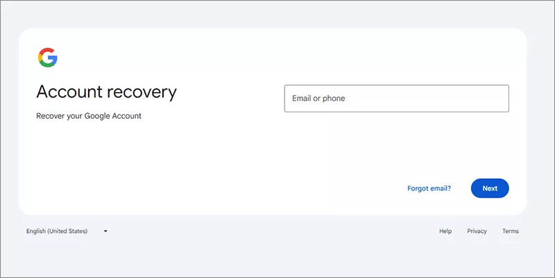 Google account recovery