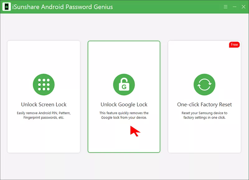 select Unlock Google Lock