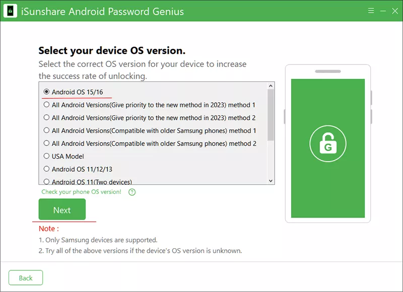 choose Android OS