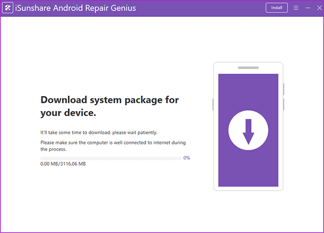 wait for downloading system package for your device