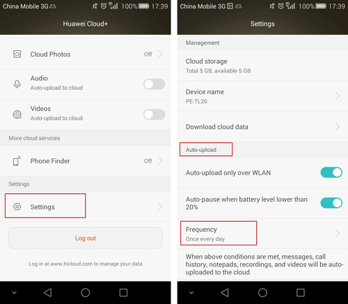 change Huawei Cloud data backup settings