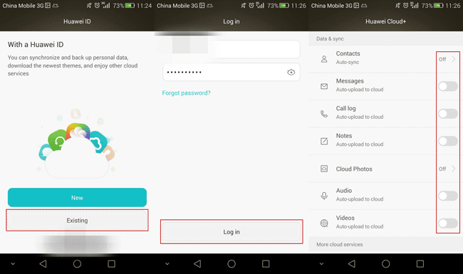 sync Android data to Huawei Cloud+