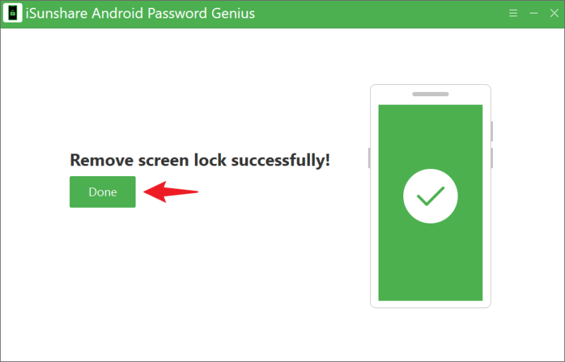 remove screen lock successfully