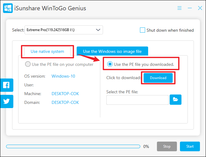 use pe file you download