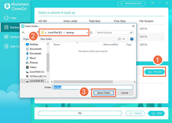 select the storage partition