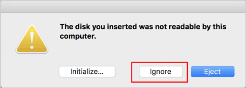 the disk you inserted was not readable by this computer