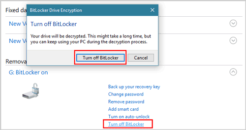 turn off bitlocker