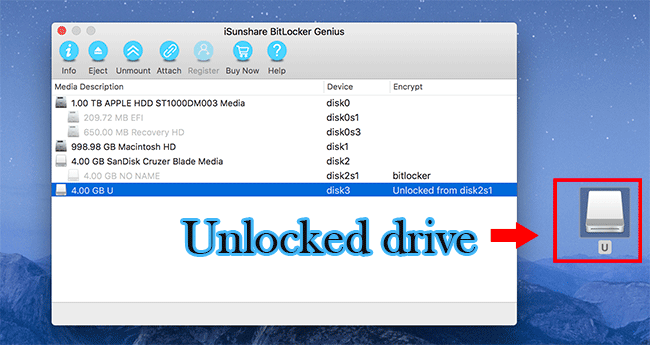  unlocked drive is on the desktop