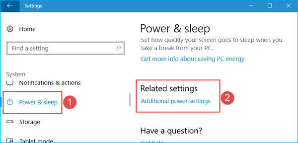 add additional power settings