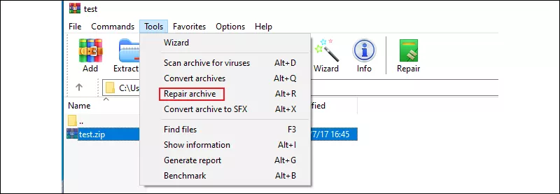 Repair the Corrupted ZIP File