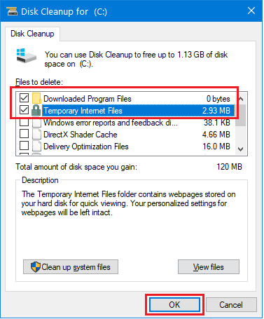 disk cleanup